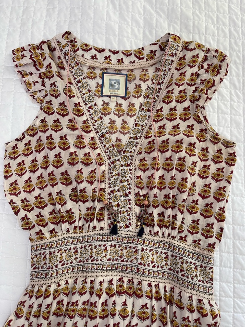 Bell By Alice Bell Maxi Dress size Medium Boho Chic Floral Festival - Picture 4 of 10